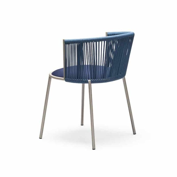 Millie 7787 Side Chair in Sand and Blue DeFrae Contract Furniture Back View