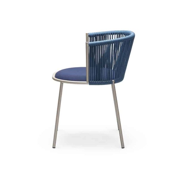 Millie 7787 Side Chair in Sand and Blue DeFrae Contract Furniture Side View