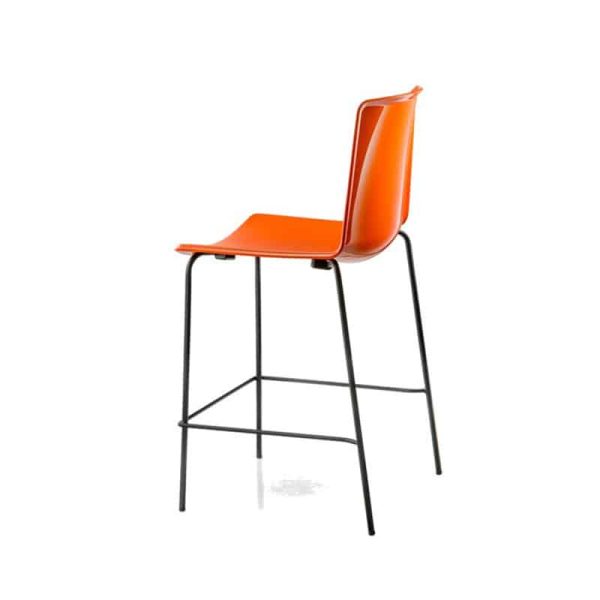 Tweet 892 Bar Stool White Burnt Orange DeFrae Contract Furniture