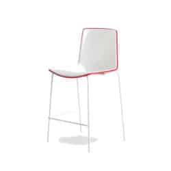 Tweet 892 Bar Stool White Seat and Red Back DeFrae Contract Furniture