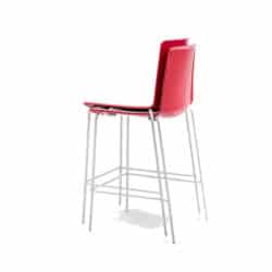 Tweet 892 Bar Stool White Seat and Red Back DeFrae Contract Furniture Stackable