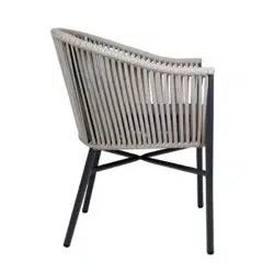 Holt Armchair With Rope Weave Design in Natural Taupe from DeFrae Contract Furniture for outdoor use in your restaurant bar coffee shop cafe or hotel.