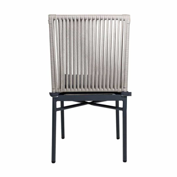 Holt Side Chair With Rope Weave Design in Natural Taupe from DeFrae Contract Furniture for outdoor use in your restaurant bar coffee shop cafe or hotel.