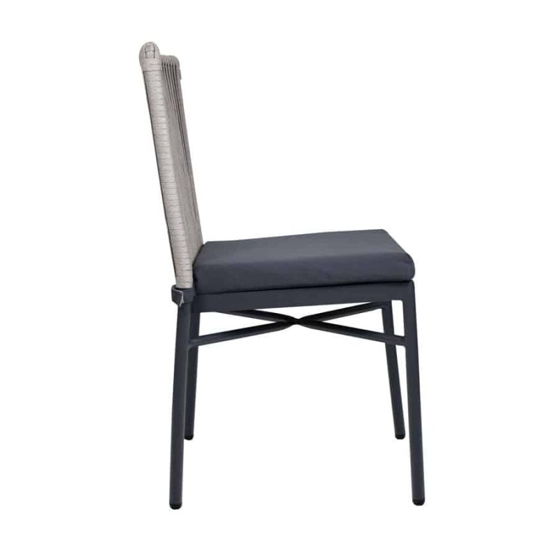 Holt Side Chair With Rope Weave Design in Natural Taupe from DeFrae Contract Furniture for outdoor use in your restaurant bar coffee shop cafe or hotel.