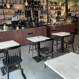 Coffee Shop Furniture by DeFrae Contract Furniture at Saint Expresso Here East Stratford