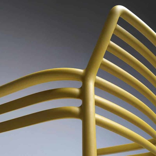 Doga Armchair in Mustard Yellow DeFrae Contract Furniture Close Up
