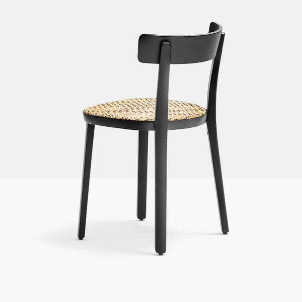 Folk 2920 Back View Pedrali at DeFrae Contract Furniture Restaurant Chair with cane seat
