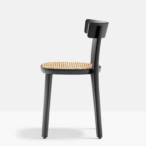 Folk 2920 Side View Pedrali at DeFrae Contract Furniture Restaurant Chair with cane seat