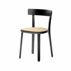 Folk 2920 Side View Pedrali at DeFrae Contract Furniture Restaurant Chair with cane seat nero finish