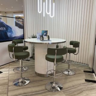 H Beauty Counters Juno Bar Stoos By DeFrae Contract Furniture at the Centre MK 2