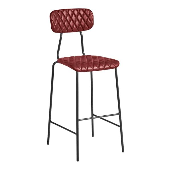 Kara Bar Stool in Vintage Red from DeFrae Contract Furniture