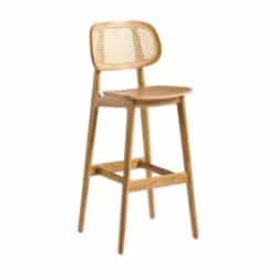 Adore Bar Stool in Natural With Cane Back DeFrae Contract Furniture