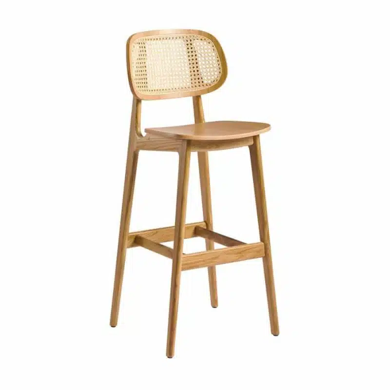 Adore Bar Stool in Natural With Cane Back DeFrae Contract Furniture