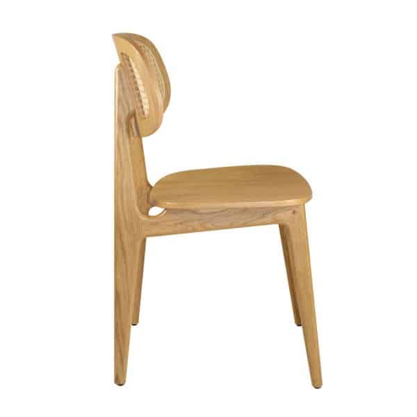 Adore Side Chair in Natural With Cane Back DeFrae Contract Furniture side view