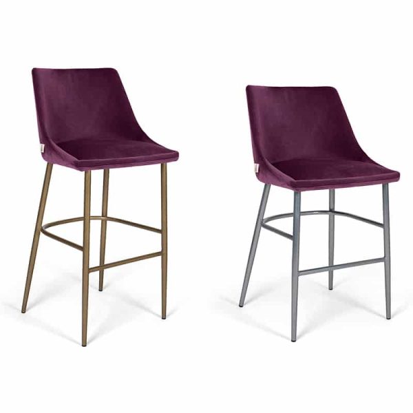 Cici Bar Stools and Brass Metal Frame DeFrae Contract Furniture