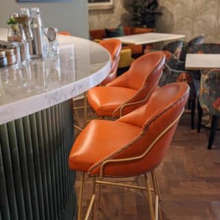 Paris Bar Stools with Stud Detail Restaurant Furniture by DeFrae Contract Furniture at Belluccis Wakefield copy