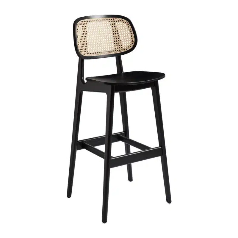 Adore Bar Stool Black with Cane Back