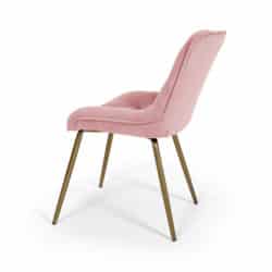 Vido Side Chair with Button Back and Brass Metal Frame DeFrae Contract Furniture Back View