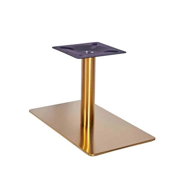 Zeus Rectangular Brass Coffee Height Table Base DeFrae Contract Furniture