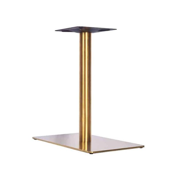 Zeus Rectangular Brass Dining Height Table Base DeFrae Contract Furniture
