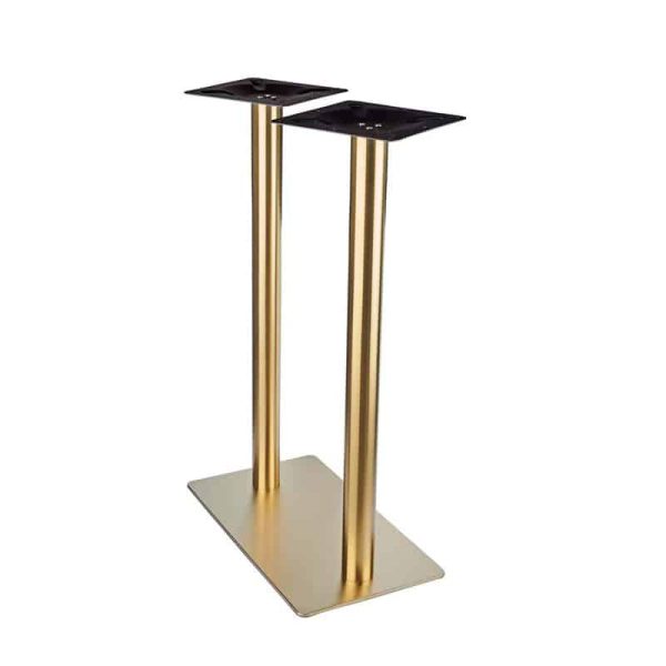 Zeus Twin Brass Bar Poseur Height Table Base DeFrae Contract Furniture