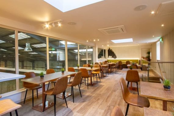 Bespoke Tables by DeFrae Contract Furniture at Equus Dining Restaurant Cafe at Trent Park Equestrian Centre