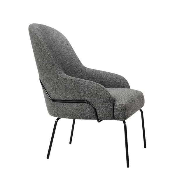 Kelly Tube Lounge Chair Range by DeFrae Contract Furniture Side View