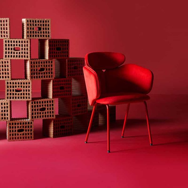 La Rossa Armchair DeFrae Contract Furniture Red In Situ