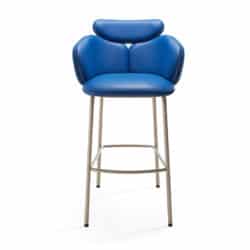La Rossa Bar Stool DeFrae Contract Furniture Blue with brass frame