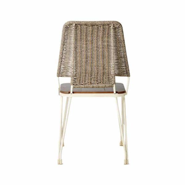 Velour Side Chair DeFrae Contract Furniture Back View Rattan Hairpin Legs