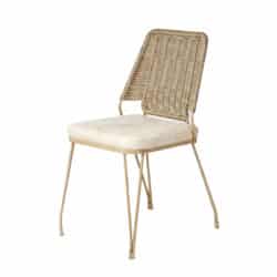 Velour Side Chair DeFrae Contract Furniture Rattan Hairpin Legs Upholstered Seat