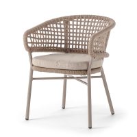 Atol Armchair Taupe and Champagne Rope Weave Outdoor Armchair from DeFrae Contract Furniture Close Up