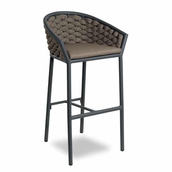 Dub bar stool anthracite and taupe DeFrae Contract Furniture