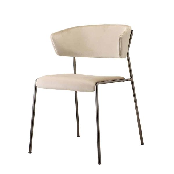 Lisa Armchair Metal Frame Curved Back DeFrae Contract Furniture