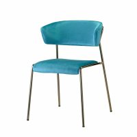 Lisa Armchair Metal Frame Curved Back DeFrae Contract Furniture