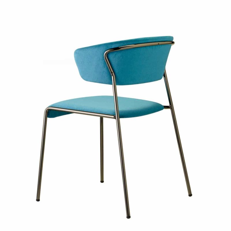Lisa Armchair Metal Frame Curved Back DeFrae Contract Furniture