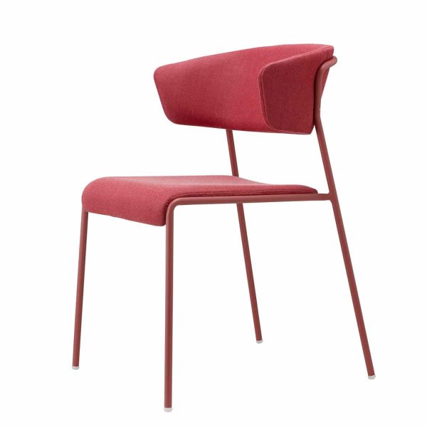 Lisa Waterproof Armchair Metal Frame Curved Back DeFrae Contract Furniture Red