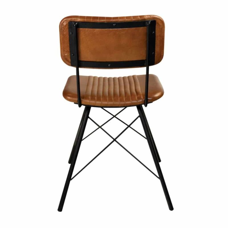 Duchy Side Chair Bruciato Leather DeFrae Contract Furniture