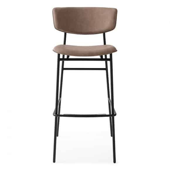Fifties Bar Stool Calligaris at DeFrae Contract Furniture Faux Leather with Black Frame