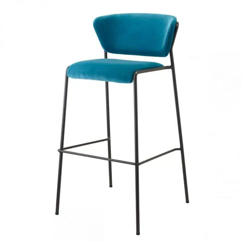 Lisa Bar Stool Metal Frame Curved Back DeFrae Contract Furniture