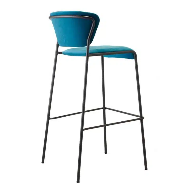 Lisa Bar Stool Metal Frame Curved Back DeFrae Contract Furniture Back View