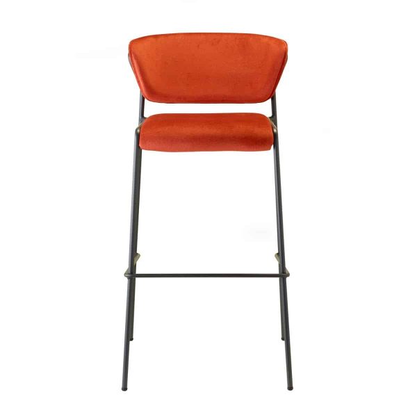 Lisa Bar Stool Metal Frame Curved Back DeFrae Contract Furniture Front View