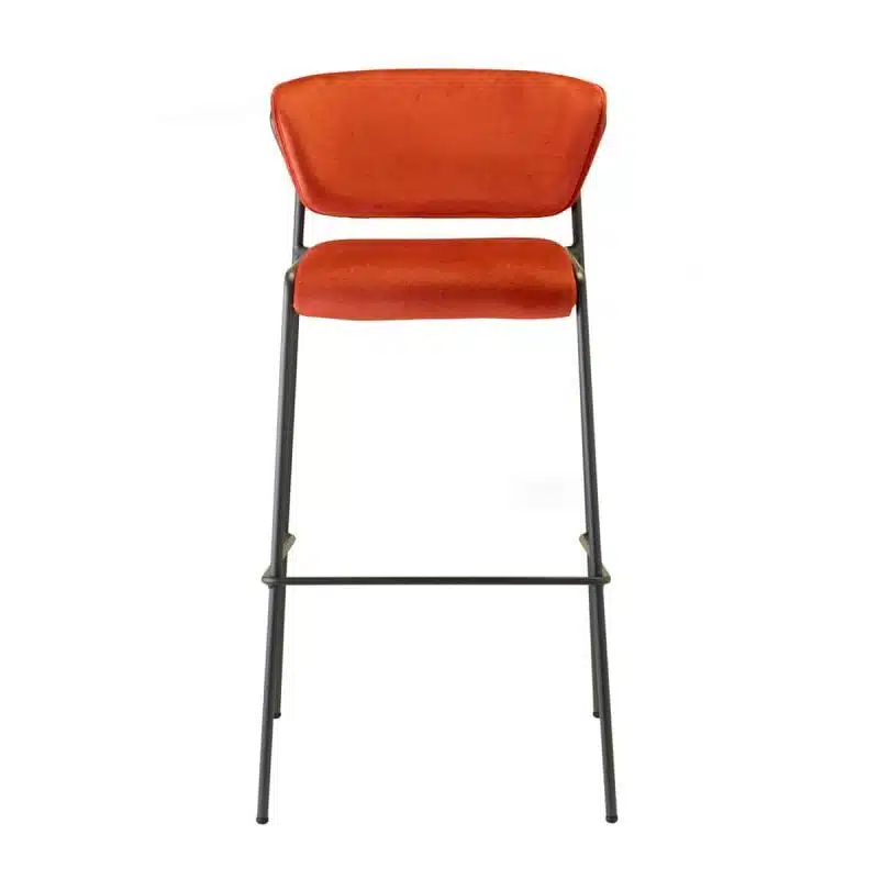 Lisa Bar Stool Metal Frame Curved Back DeFrae Contract Furniture Front View