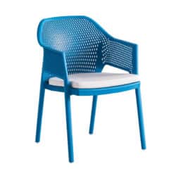 Minush Armchair Outside DeFrae Contract Furniture with cushion Sky Blue