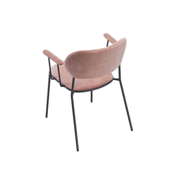 Nuta Light Armchair DeFrae Contract Furniture Pink Black Frame Back View