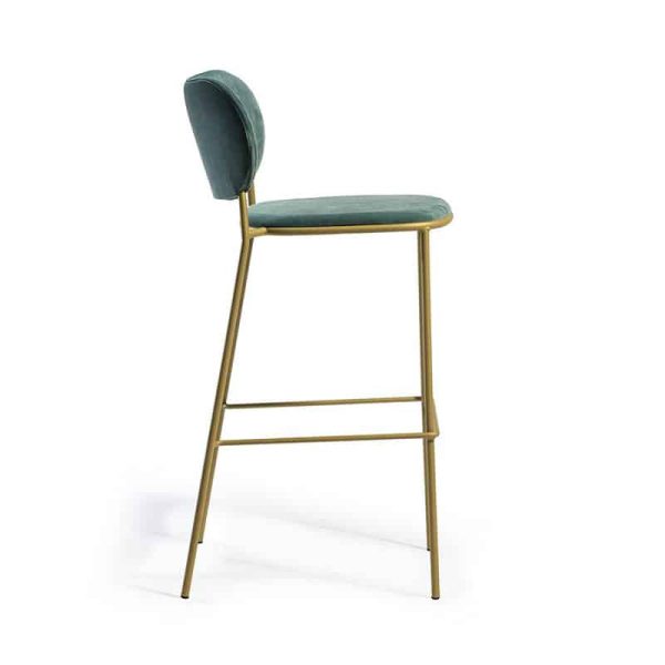 Nuta Light Bar Stool DeFrae Contract Furniture Green Side View