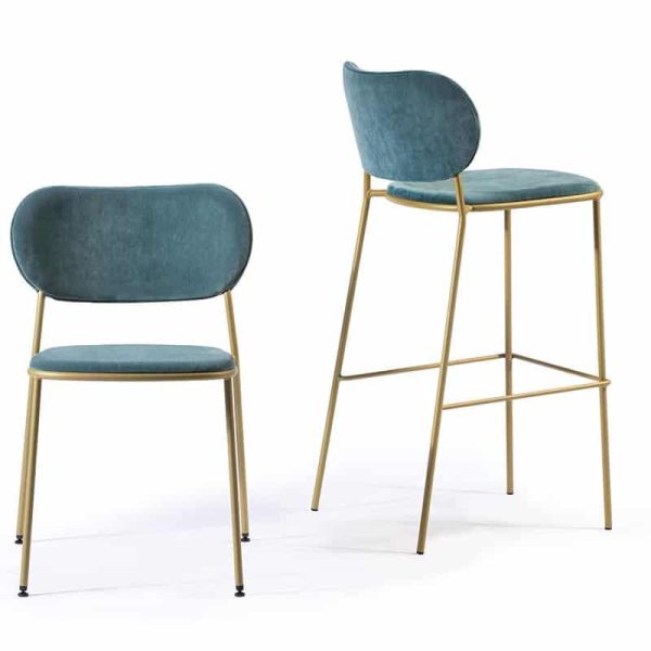 Nuta Light Side Chair DeFrae Contract Furniture Green with bar stool