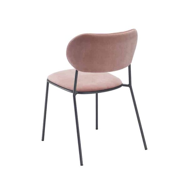 Nuta Light Side Chair DeFrae Contract Furniture Pink Black Frame Back