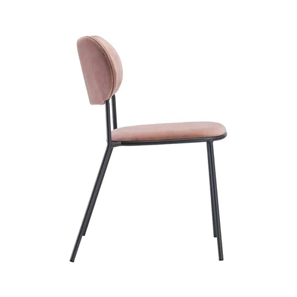 Nuta Light Side Chair DeFrae Contract Furniture Pink Black Frame Side