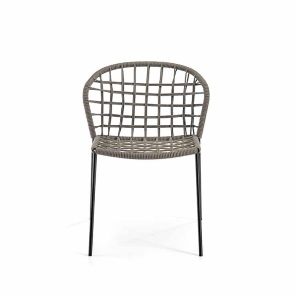 Sanela Outside Side Chair DeFrae Contract Furniture 109 Mineral Grey Front View